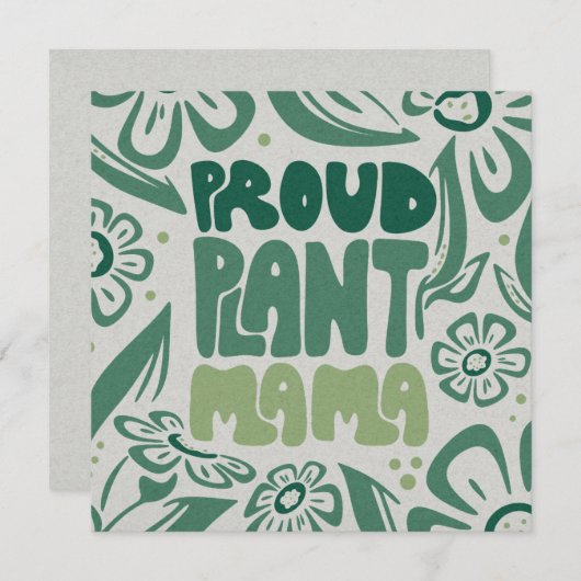 Proud Plant Mama – Bold Plant Lover Flat Card (正面/裏面)