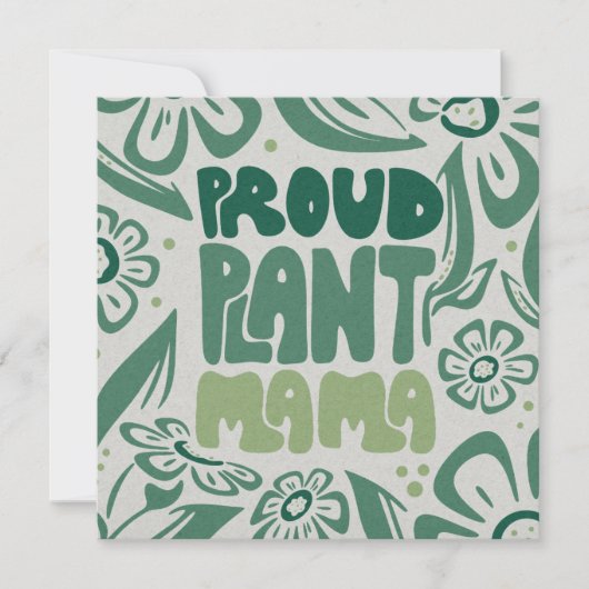 Proud Plant Mama – Bold Plant Lover Flat Card (正面)