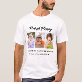Proud Poppy Grandkids Make life Grand 3 Photo  Tシャツ (正面)