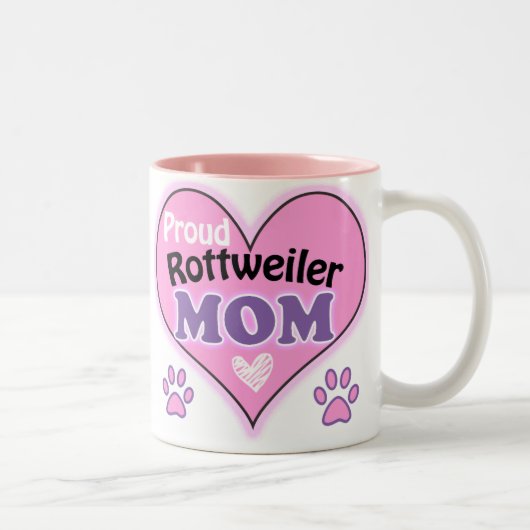 Proud Rottweiler Mom ツートーンマグカップ (右)