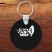 Proud Rugby Mom Football Sport Spieler キーホルダー (正面)