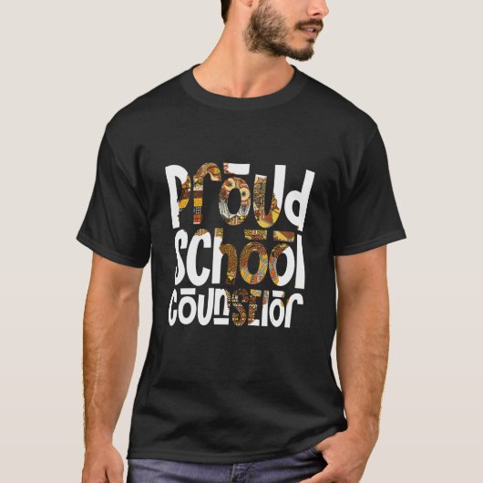 Proud School Counselor African Pride Black History Tシャツ (正面)