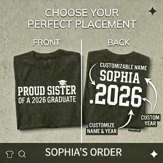 PROUD SISTER 2026年卒業おめでとう 名入れ卒業記念 Tシャツ