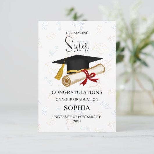 Proud Sister Graduation Personalized カード (スタンド正面)