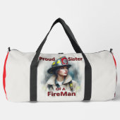 Proud Sister Of A FireFighter Hesitancy ダッフルバッグ (正面)