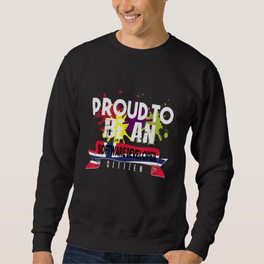 Proud Software Developer Citizen Profession Career スウェットシャツ (正面)