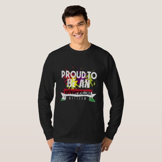 Proud Software Developer Citizen Profession Career Tシャツ (正面フル)
