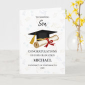 Proud Son Graduation Personalized カード (黄色い花)