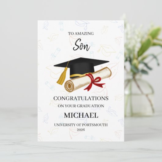 Proud Son Graduation Personalized カード (スタンド正面)