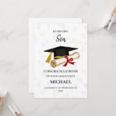 Proud Son Graduation Personalized カード (正面/裏面インサイチュ)