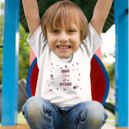 Proud Son of a Veteran | Patriotic Flag ベビーTシャツ