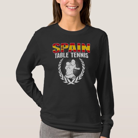 Proud Spain Table Tennis  Spanish Ping Pong Suppor Tシャツ (正面)