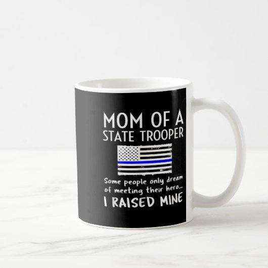 Proud State Trooper Mom Mother Thin Blue Line Amer コーヒーマグカップ (右)