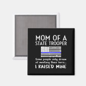 Proud State Trooper Mom Mother Thin Blue Line Amer マグネット (正面/裏面)