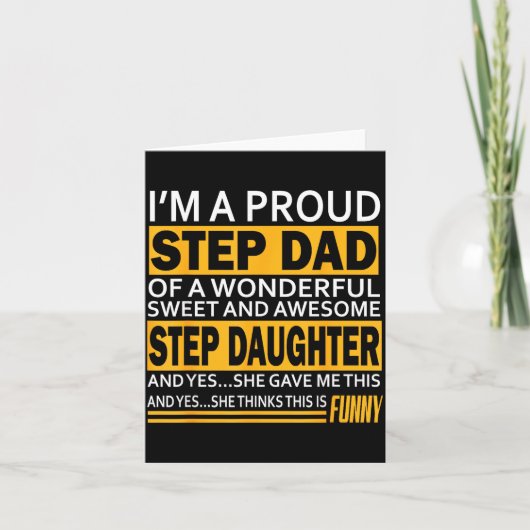 Proud Step Dad Father Day Gift For Stepdad From St カード (正面)