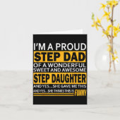 Proud Step Dad Father Day Gift For Stepdad From St カード (黄色い花)