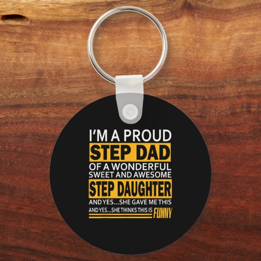 Proud Step Dad Father Day Gift For Stepdad From St キーホルダー (正面)