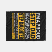 Proud Step Dad Father Day Gift For Stepdad From St フリースブランケット (正面(横))