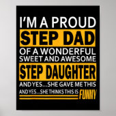 Proud Step Dad Father Day Gift For Stepdad From St ポスター (正面)
