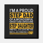 Proud Step Dad Father Day Gift For Stepdad From St マグネット (正面)