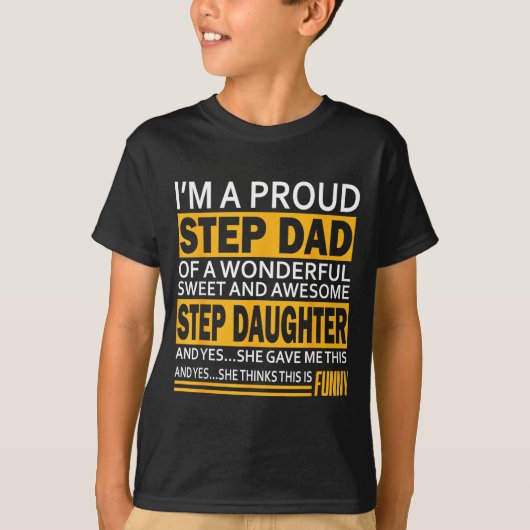 Proud Step Dad Father Day Gift For Stepdad From St Tシャツ (正面)