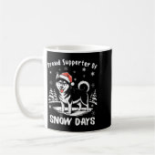 Proud Suprter Of Snow Days Cute Winter Snowflake F コーヒーマグカップ (左)