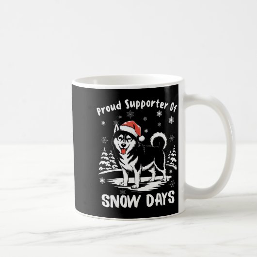 Proud Suprter Of Snow Days Cute Winter Snowflake F コーヒーマグカップ (右)