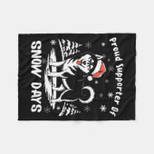 Proud Suprter Of Snow Days Cute Winter Snowflake F フリースブランケット (正面(横))