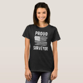 Proud Surveyor Profession American Flag Premium Tシャツ (正面フル)
