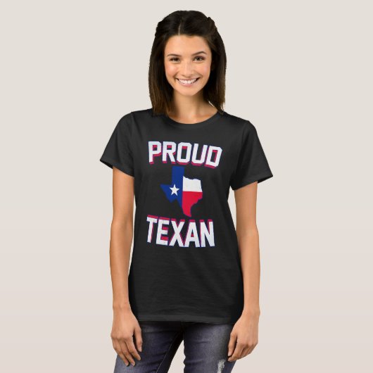 PROUD TEXAN Texas born state TX hometown pride st Tシャツ (正面フル)