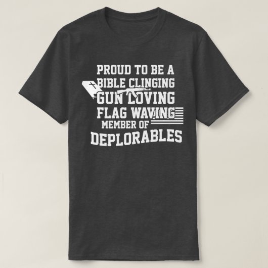 Proud To Be A Bible Clinging Gun Loving American F Tシャツ (デザイン正面)