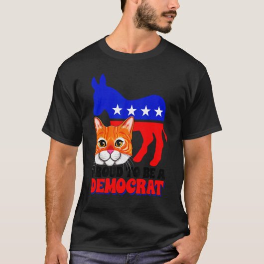 Proud To Be A Democrat Cat Politics USA American F Tシャツ (正面)