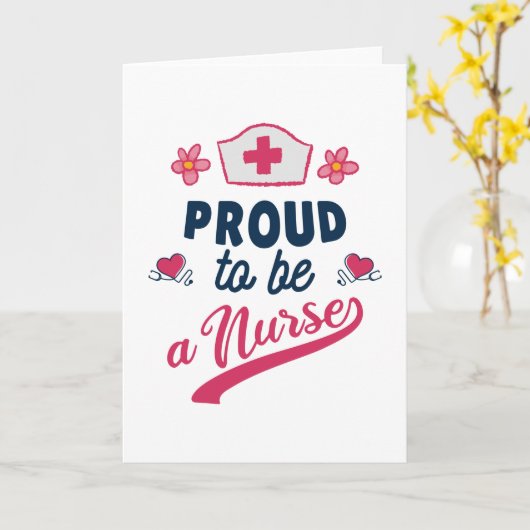 Proud to be a Nurse カード (黄色い花)