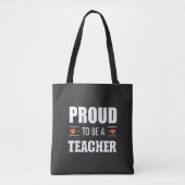 Proud to Be a Teacher – Creative Typography トートバッグ (正面)