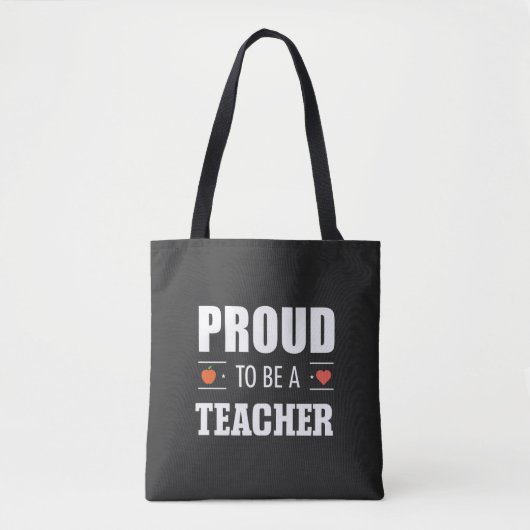 Proud to Be a Teacher – Creative Typography トートバッグ (正面)