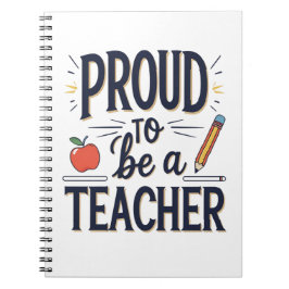 Proud to Be a Teacher – Playful Typography ノートブック