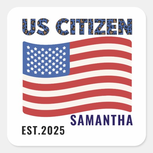 Proud to Be an American – Citizenship Day スクエアシール (正面)