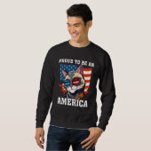Proud To Be An Americat Funny Cat American Flag 4t スウェットシャツ (正面フル)