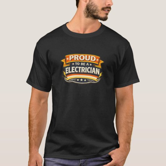 Proud To Be An Electrician Vintage Electrician Tシャツ (正面)