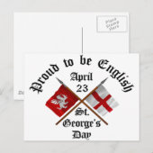 Proud-To-Be-English Saint Georges Day. ポストカード (正面/裏面)