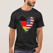 Proud to Be German American Cool Germany US Flag H Tシャツ (正面)