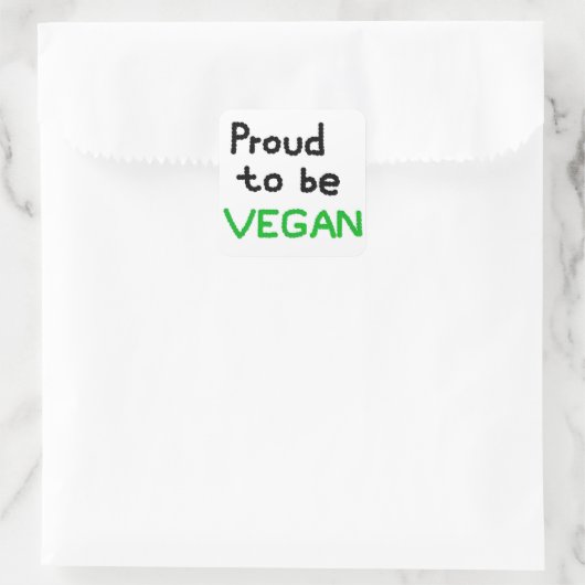 Proud to be Vegan スクエアシール (バッグ)