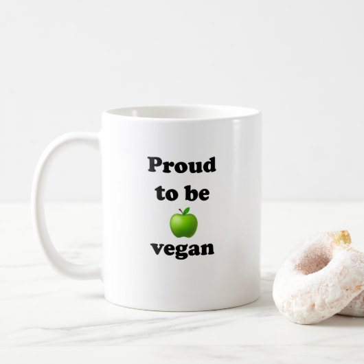 「Proud to be vegan」モチーフ入りセラミックマグ コーヒーマグカップ (ドーナツ)