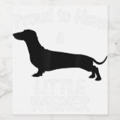 Proud To Have A Little Wiener Dog Dachshund Funny ワインラベル (シングルラベル)