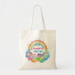 Proud to Who I Am Rainbow Art Self Love Pride Gift トートバッグ