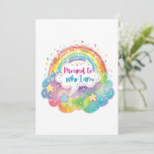 Proud to Who I Am Rainbow Art Self Love Pride Gift 招待状 (スタンド正面)