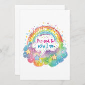Proud to Who I Am Rainbow Art Self Love Pride Gift 招待状 (正面/裏面)