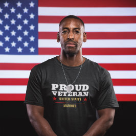 Proud U.S. Marines Veteran Military Pride トライブレンドTシャツ