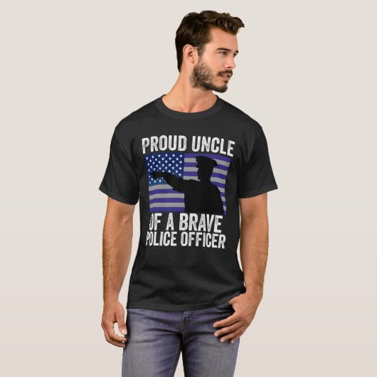 Proud Uncle of A Brave Police Officer boy Tシャツ (正面フル)