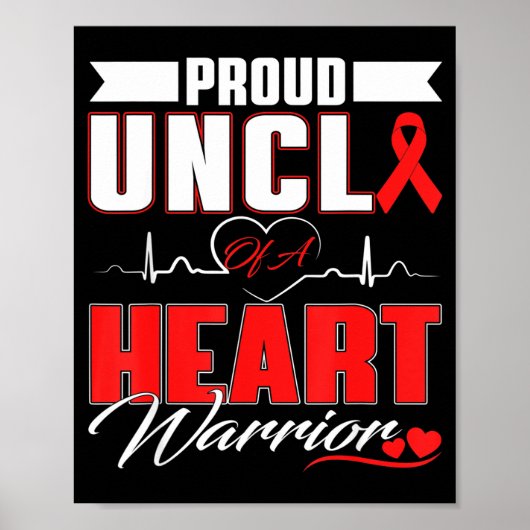 Proud Uncle Of A Heart Warrior Heart Disease Aware ポスター (正面)